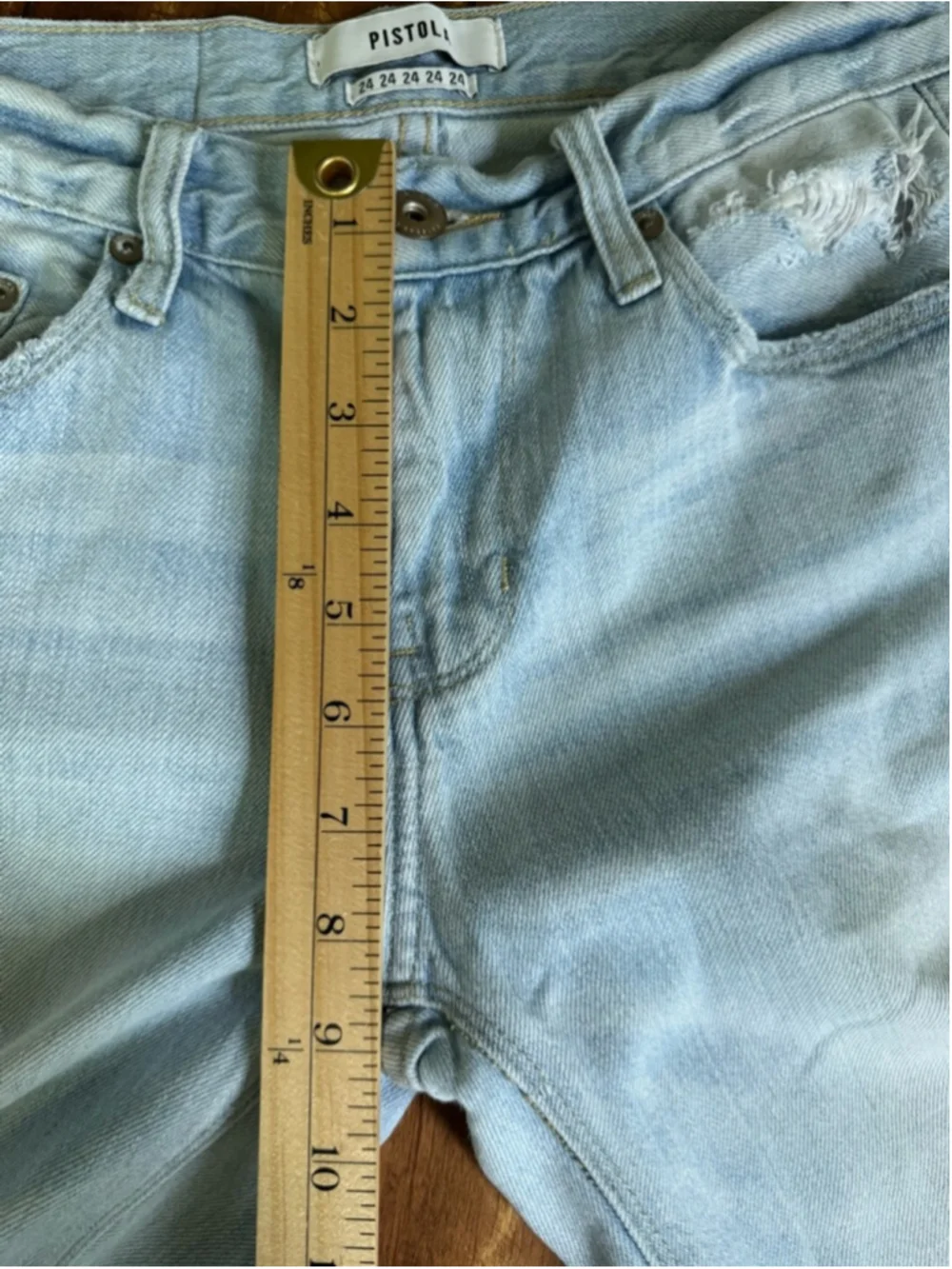 distressed light wash slim straight jeans size 24